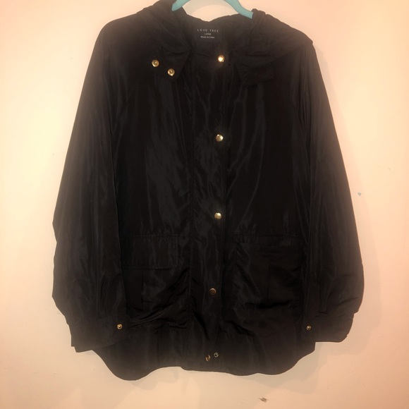 Black utility anorak jacket with gold detail - Picture 2 of 7